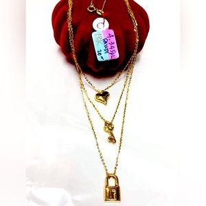 18k Saudi Gold Layered Necklace